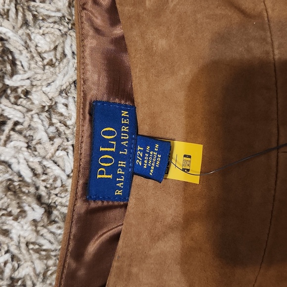 Polo Ralph Lauren Goat-Suede Leather Skirt Baby Girls' 2T Maple Side Zip Closure - Picture 3 of 4